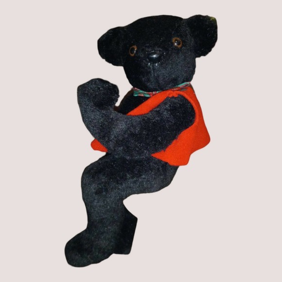 Hand made 18” Teddy Bear Fully Jointed Black Mohair Vintage Custom OOAK - Picture 5 of 11